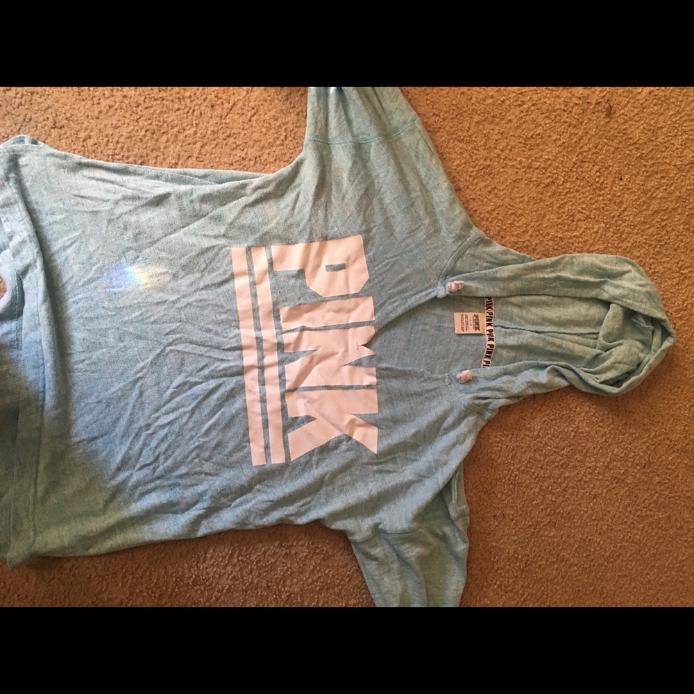 Light blue PINK hoodie.